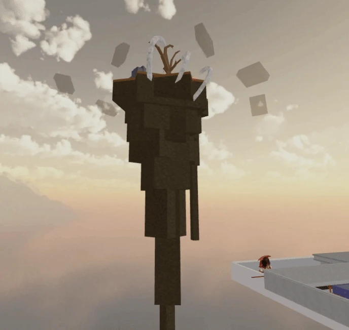 Floating island structure shown in historical Jujutsu Shenanigans seasonal gameplay