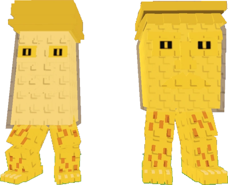 Personagens Garama e Madundung com mutação Gold, exibindo aparência dourada em Steal a Brainrot